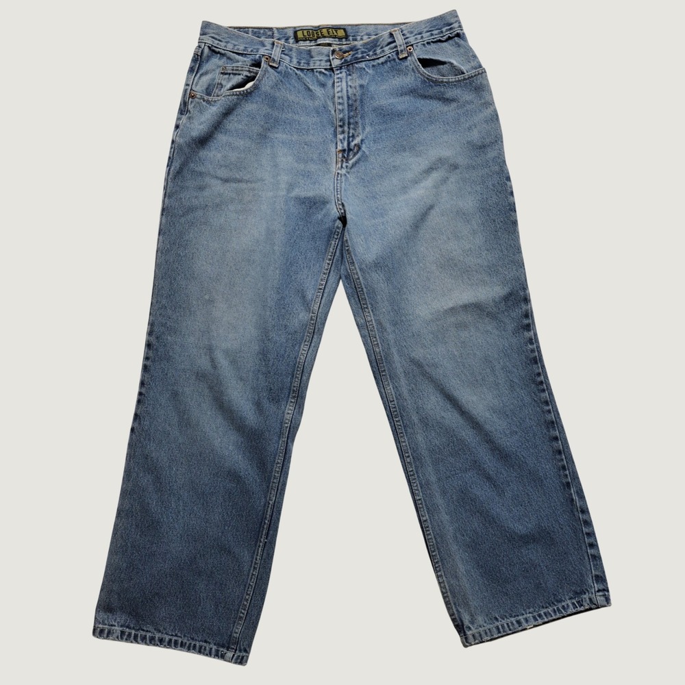 Steve & Barry's Loose Fit Jeans Mens 35x30 Blue Good Light Wash Relaxed Denim